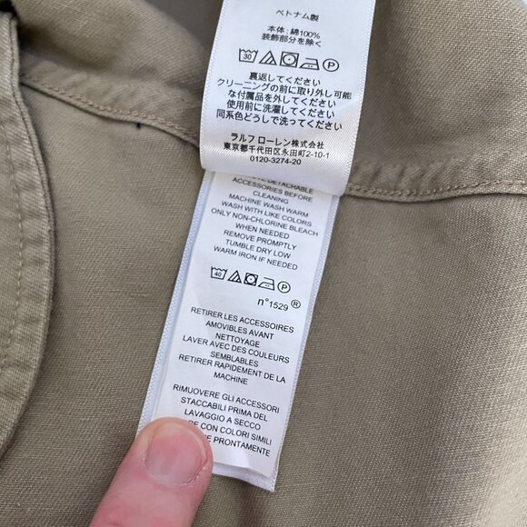 Ralph Lauren Girls Shirt Dress Cotton Khaki Size 8 Button Front - Picture 6 of 7